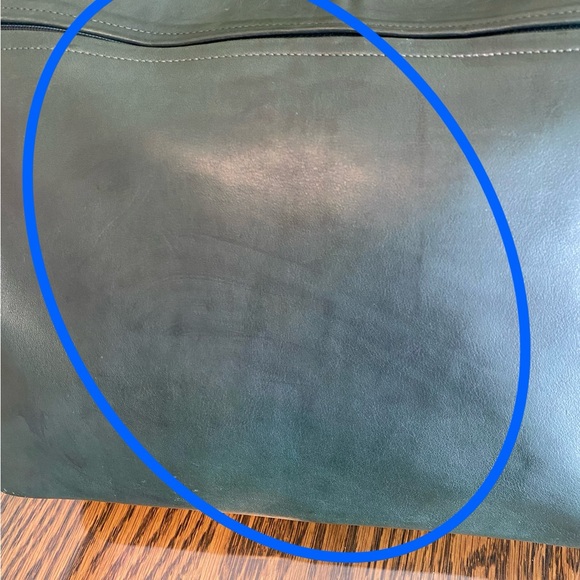 Coach Manhattan Park Tote 4129 Bottle Green Rare made USA *Flaws* READ - Picture 15 of 16